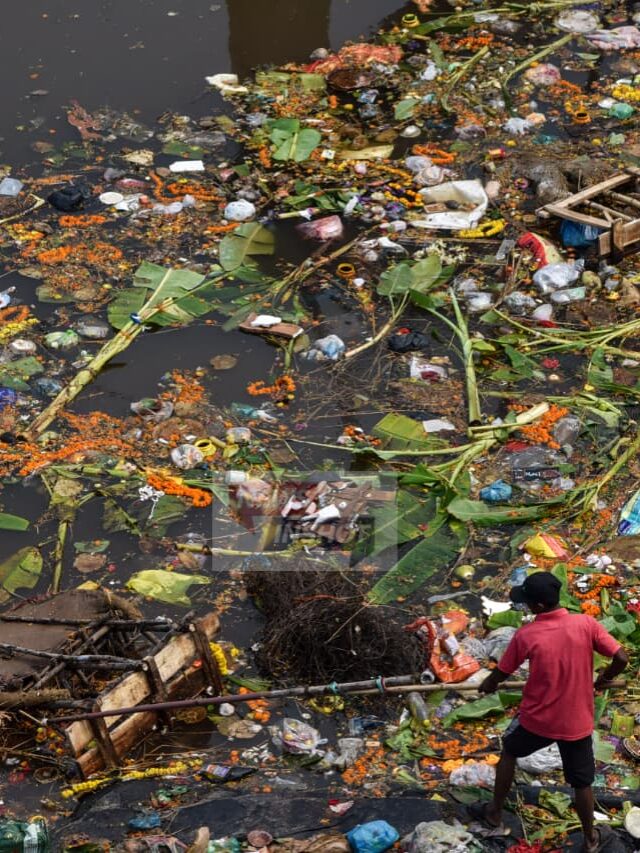 Plastic Threat in Kuakhai & Daya: Post-Ganesh Visarjan River Pollution Raises Severe Concerns in Bhubaneswar.